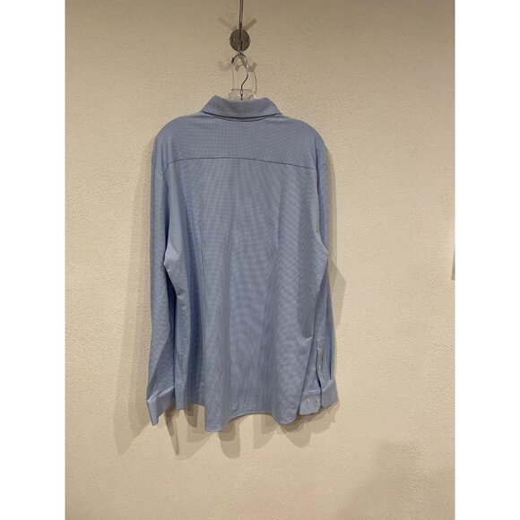 Mizzen+Main Spinnaker Shirt Mens 2XL Blue Gingham Trim Fit Dress Shirt Made USA - Picture 4 of 4